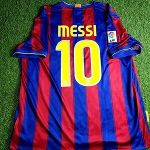 Messi Barcelona 2009 2010 Home Soccer Jersey XL SKU# 343808-496
